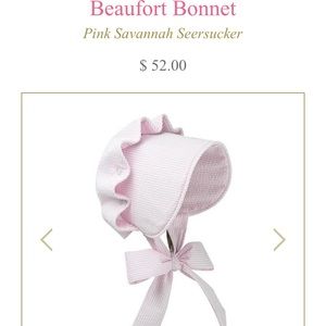 Beaufort Bonnet pink Savannah seersucker bonnet
